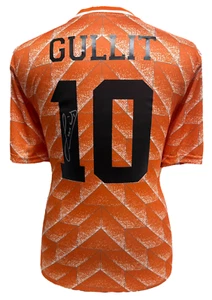RUUD GULLIT SIGNED HOLLAND 1988 RETRO FOOTBALL SHIRT SEE PROOF + COA - Picture 1 of 2