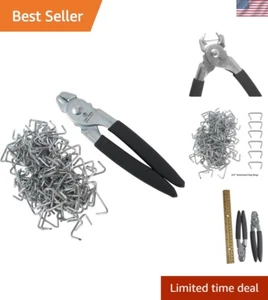 Professional Hog Ring Pliers Kit & 150 Galvanized Rings for Upholstery, 6.75"L - Picture 1 of 8