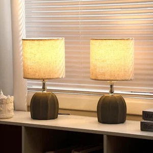 12 Inch Table Lamp Set of 2 for Bedroom Nightstand Living Room Modern Ceramic... - Picture 1 of 7