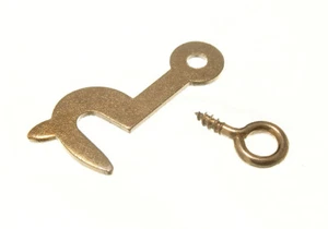 Neuf 72 X Crochet de Côté 25mm Droit Main Acier Plaqué Laiton Avec Eye - - Bild 1 von 1