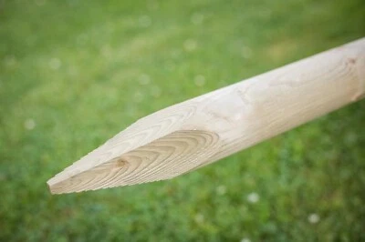 5 x Wooden Fence Posts 1.2m (4ft) tall x 40mm dia. pressure treated wood - Image 1 of 4