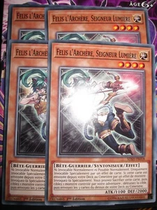 YU-GI-OH! COM PLAYSET (LOT DE 4) SDSH-FR018 FELIS L'ARCHERE SEIGNEUR LUMIERE ED1 - Picture 1 of 1