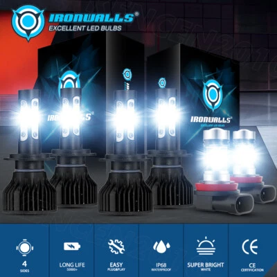 Faros antiniebla altos bajos blancos para BMW X1 2012-2014 X3 2004-2014 4 lados LED Foto 1 de 4