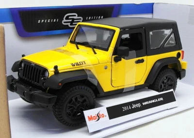 Maisto 1/18 Scale Model Car 46629 - 2014 Jeep Wrangler - Yellow - Image 1 of 4