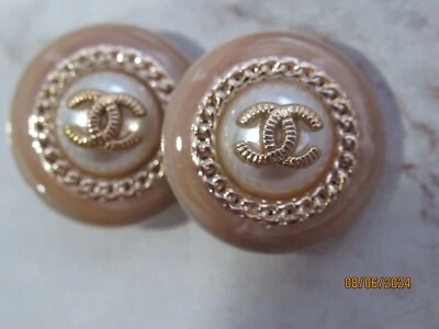 CHANEL 2 BUTTONS  20MM Beige, GOLD tone, metal   THIS IS FOR 2 - Image 1 of 3