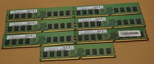 Lot of 7 Samsung 4GB (7x4GB) 1Rx8 PC4-2133P (M378A5143EB1-CPB) DDR4 Desktop ram - Picture 1 of 2