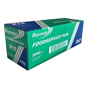 912 Foodservice Clear Plastic Wrap Film, 15 inch Width, 2000 Feet - Picture 1 of 6