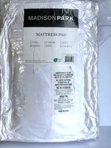 Madison Park Mattress Pad cover Queen Size White new sealed - Picture 1 of 7