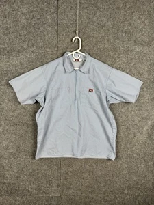 Camisa de Trabajo Ben Davis Para Hombres XL Azul Blanco Rayas Cremallera Manga Corta Hecha en EE. UU. - Imagen 1 de 8