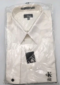 Camisa de vestir blanca lisa de algodón calce regular XL 17,5 34/35 de Calvin Klein - Imagen 1 de 7