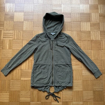 $395 JAMES PERSE CHAQUETA PARKA ANORAK CON CAPUCHA ABRIGO VERDE OLIVA MILITAR TALLA 0 Foto 1 de 4
