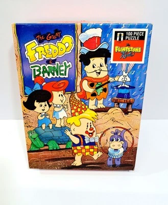 Vintage Flintstones Kids" 100 Piece Jigsaw Puzzle | 100% complete Fred Barney  - Image 1 of 4
