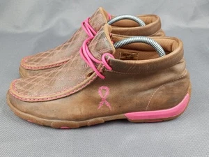 Zapato Twisted X Chukka Driving Mocs para mujer talla 9,5 informal caminar rosa cáncer de mama - Imagen 1 de 20