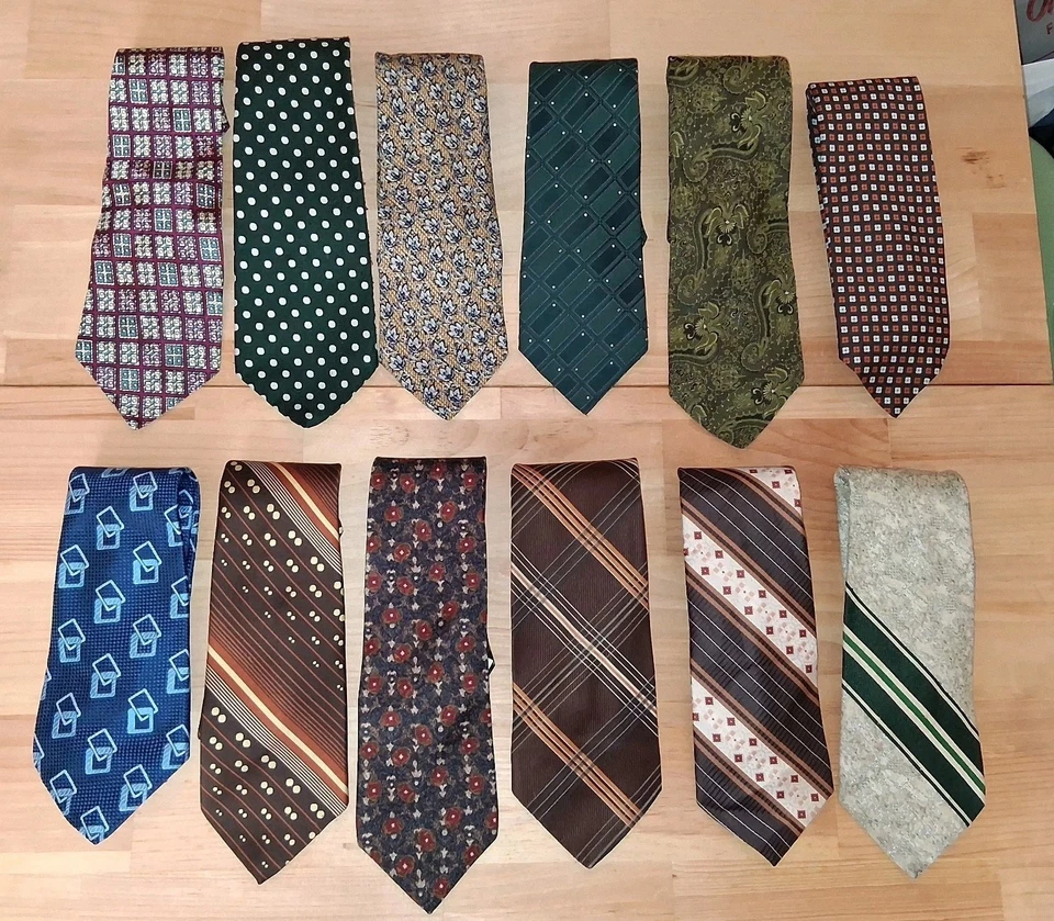 Corbata ENORME Lote 12x Mod MCM ANCHO Vintage Disco Años 70 Rayas Wemlon Jcpenney Foto 1 de 4