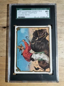 1909 Hassan Cowboy Serie T53 #37 Cavalcando un bufalo (SGC 3 VG) - Foto 1 di 2