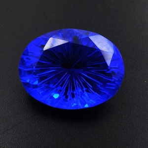 Oval Fancy Cut 59.63 Ct Blue Topaz Natural Loose Gemstone CERTIFIED For Pendant - Picture 1 of 7