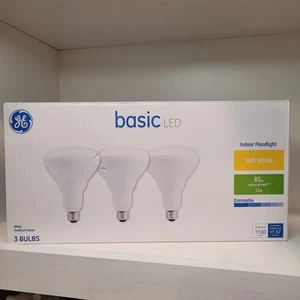 3PK GE LED 85W Indoor FloodLight Soft White Dimmable Flood Light LED BR40 Bulbs! - Picture 1 of 8