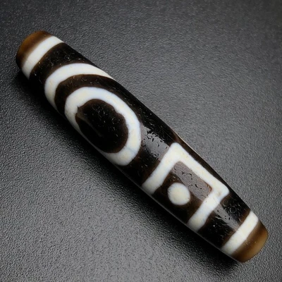 Budismo Tibetano Ágata Cielo Tierra 2 Ojos Dzi Cuentas Amuleto Collar Colgante g1660 Foto 1 de 4