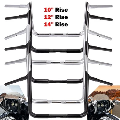 For 86-UP Harley Electra Street Glide Rise 10 12 14" Bars Ape Meathook Handlebar - Image 1 of 4