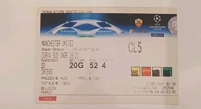 AS Roma v Manchester United 2006-2007 Champions League Ticket 04/04/2007 - Immagine 1 di 2