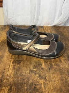 Naot Kirei Brown Leather Round Toe Strap Mary Jane Flat Shoes Size Us 8 / Eu 39 - Picture 1 of 11