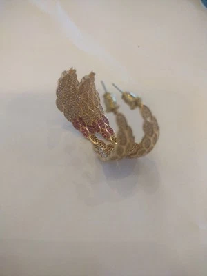  Double Sided Feather   White Gold Filled  Pave Crystals Large  Earrings  Foto 1 de 4