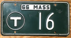 1966 Massachusetts MTA Nummernschild Number 16 Tag - Bild 1 von 1