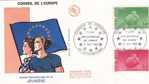 FRANCE 1985 FDC CONSEIL DE L'EUROPE YT SERVICE 85 ET 86 - Foto 1 di 1