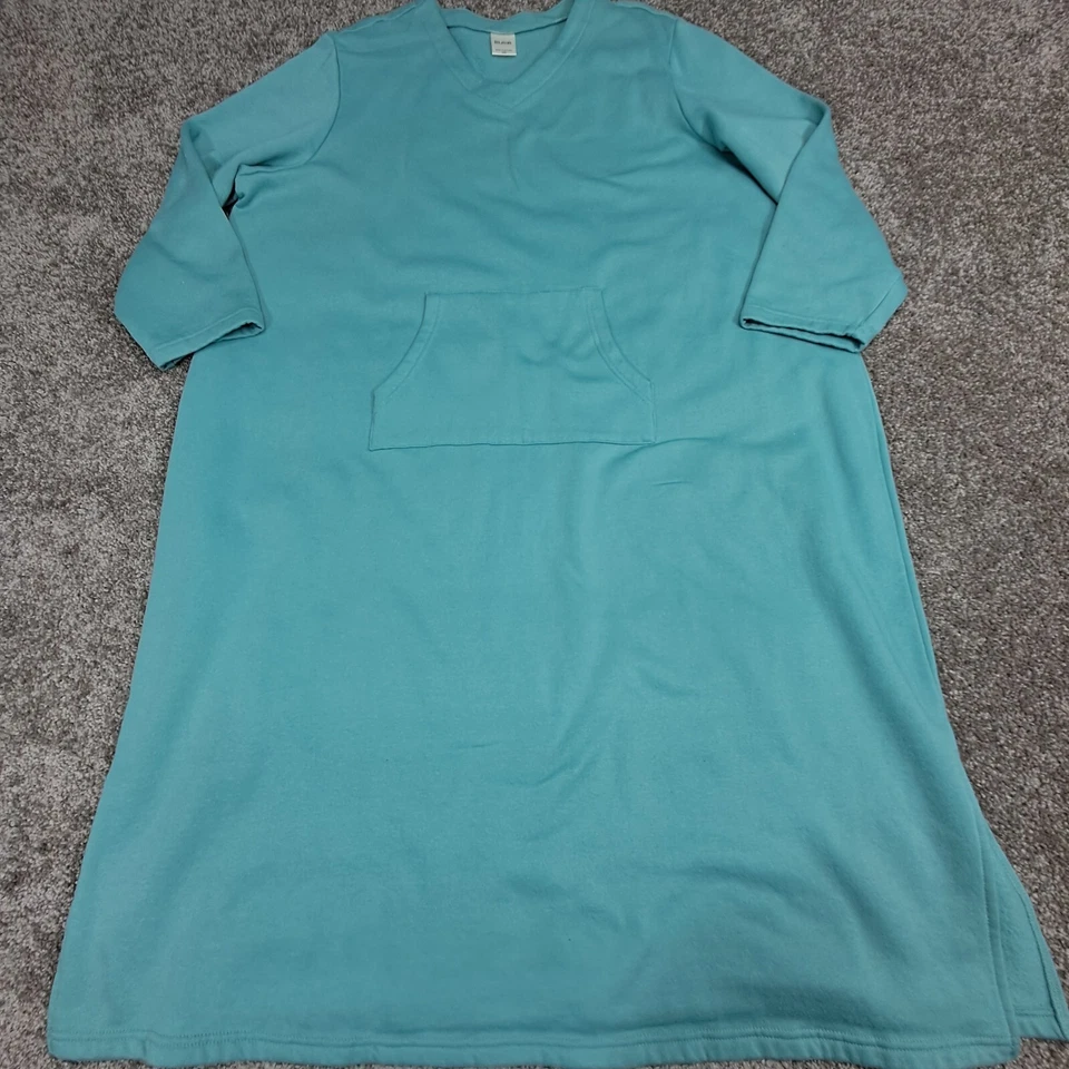 Blair Women's Long V Neck Sweater Sleep Soft Pull Over Teal 2X-Large RN81700 - Image 1 of 4