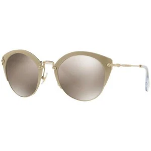 Miu Miu Women's Sunglasses W/Light Brown Gold Mirrored Lens MU53RS-VAF1C0-52 - Picture 1 of 5
