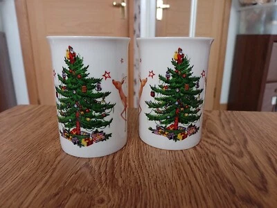 Pair Of Christmas  Spode Festive  Mugs  - Image 1 of 4