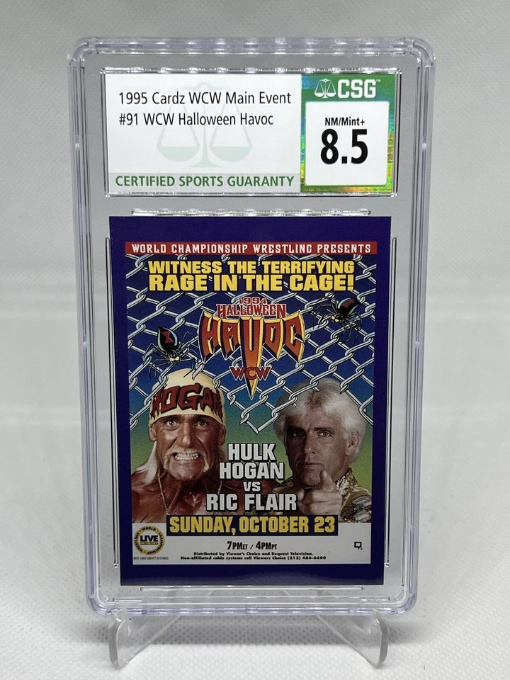 1995 Cardz WCW Main Event #91 WCW Halloween Havoc CSG 8.5 NM/MT+ - Image 1 of 2
