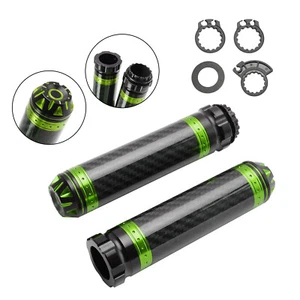 7/8"/22Mm Motorcycle Handle Bar Hand Grips Carbon Universal Green For Motorcycle - Picture 1 of 12