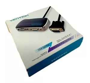 Vention VGA Splitter 1 in 2 out VGA New sealed in plastic splitter Box Damaged - Picture 1 of 4