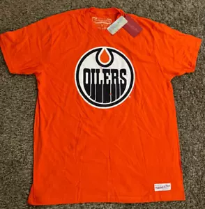 NEU Mitchell & Ness Edmonton Oilers NHL Distressed Basic Logo T-Shirt (XL) - Bild 1 von 2