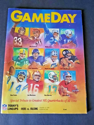 Gameday Magazine Program November 12,1989 49ers vs Falcons ~ QB Tribute Cover - Image 1 of 4