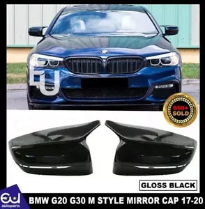 FOR BMW G20 G30 17-20 M STYLE GLOSS BLACK SIDE WING MIRROR CAP REPLACEMENT COVER - Picture 1 of 14