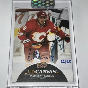 MATTHEW TKACHUK 2021-22 UPPER DECK CLEAR CUT #CS-MT CANVAS AUTO /25 - Picture 1 of 2