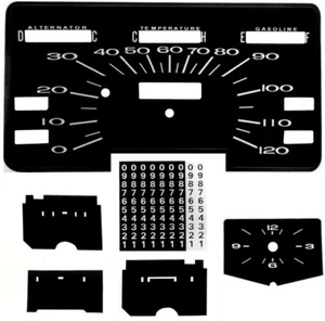 Premium Dash Decal 69-71 Plymouth Fury FULL KIT 120MPH with CLOCK BLACK - Picture 1 of 1