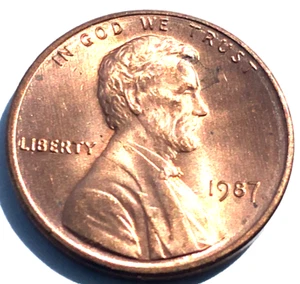 1987 Lincoln Penny Die Crack All Around Edge Through The Lettering No Mint Mark - Picture 1 of 18