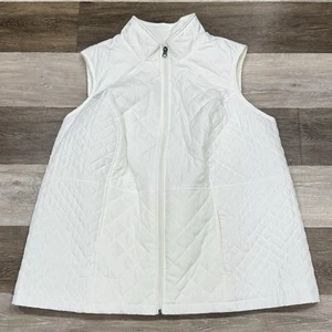 NWT! Croft & Barrow Quilted Vest Women’s Sz 1X Coconut White Sleeveless Zip - Picture 1 of 10