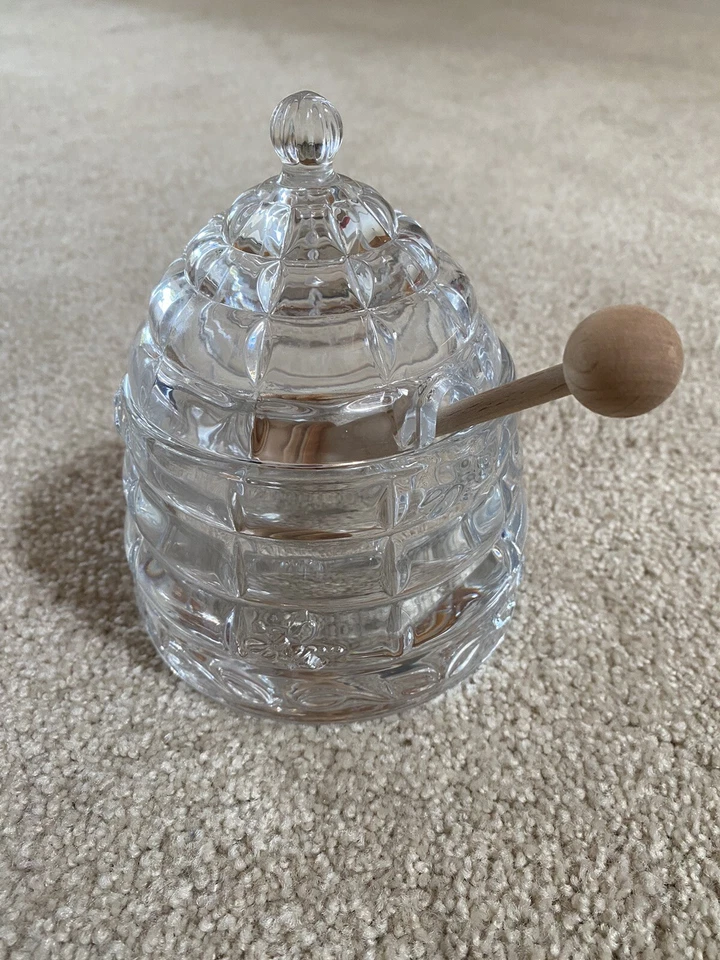 StudioSilversmiths 44153 Beehive Crystal Honey Jar Cominhkpr15706