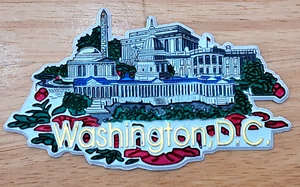 Washington D.C. Rubber Fridge Magnet Souvenir Collectible White House Capitol - Picture 1 of 2
