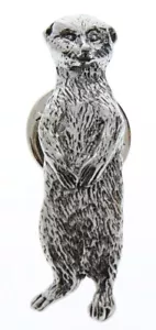 A.E. Williams Fine Brittish Pewter Lapel Hat Pin Meerkat #35233 - Picture 1 of 2