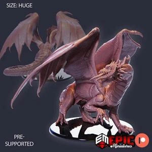 Adult Black Dragon Epic Miniatures Monster RPG D&D Pathfinder 3D Print - Picture 1 of 1