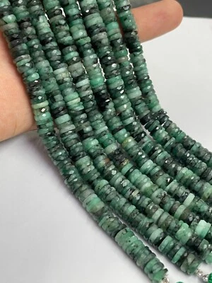Natural Emerald Tyre Heishi Cut Facetted 7-8mm Beads 100% Natural AAA+ Quality - Изображение 1 из 4
