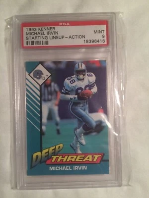 1993 Michael Irvin Kenner starting Lineup card graded PSA 9 MINT *POP 2 - Image 1 of 2