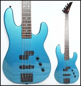 Used 90s CHARVEL / Jackson MODEL-2B ELECTRIC BLUE MIJ Jazz Bass-ish PJ - Picture 1 of 11