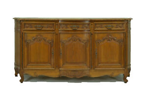 Large Oak French Country Sideboard Cabinet With Bombay Sides Cabinet