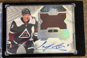 2021-22 CALE MAKAR UD SPX EXTRAVAGANT MATERIALS JERSEY SILVER AUTO EM-MA 04/25